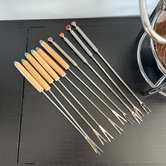 Williams Sonoma | Vintage Ruffoni Historia Copper Fondue Set With Forks Italian - Picture 2 of 7